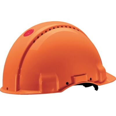 3M Casque de sécurité ™ G3000 orange, ventilé, avec harnais à crémaillère et basane synthétique 3M Casque de sécurité ™ G3000 orange, ventilé, avec harnais à crémaillère et basane synthétique