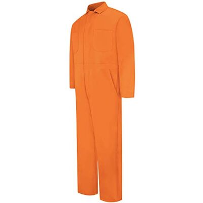 Red Kap Combinaison en coton à boutons-pression pour homme, Orange, 48 Long Red Kap Combinaison en coton à boutons-pression pour homme, Orange, 48 Long