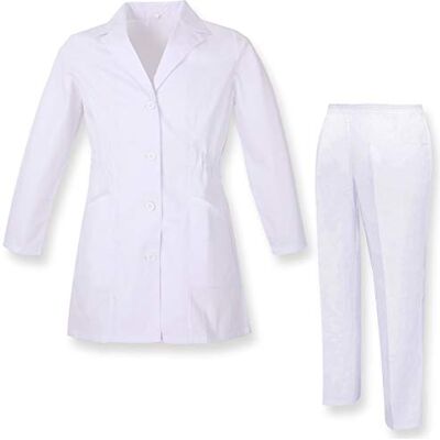 MISEMIYA Blouse de laboratoire et de PANTALON, col renforcé Uniformes sanitaires Uniforme médicale Ref.8168, blanc, XL MISEMIYA Blouse de laboratoire et de PANTALON, col renforcé Uniformes sanitaires Uniforme médicale Ref.8168, blanc, XL