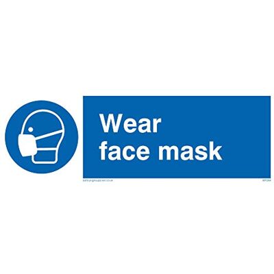 Viking MP289-L15-3M Panneau « Wear Face Mask » en plastique rigide de 3 mm, 50 mm H x 150 mm l Viking MP289-L15-3M Panneau « Wear Face Mask » en plastique rigide de 3 mm, 50 mm H x 150 mm l