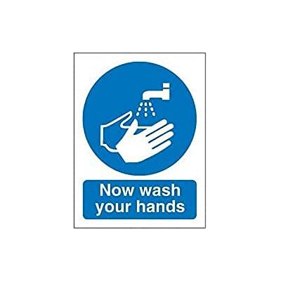 SECO Panneau « Now Wash Your Hands » 150 mm x 200 mm Vinyle autocollant SECO Panneau « Now Wash Your Hands » 150 mm x 200 mm Vinyle autocollant