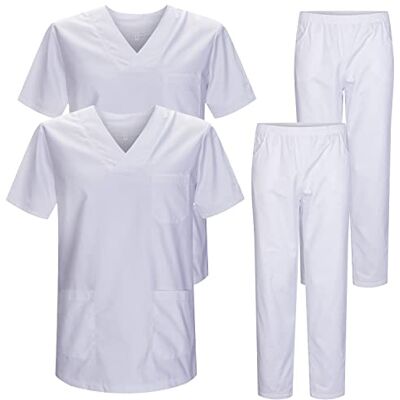 MISEMIYA Pack * 2 Pcs CASACA Y PANTALÓN SANITARIOS UNISEX UNIFORMES SANITARIOS MÉDICOS 2-817-8312 5XL, Blanco 22 MISEMIYA Pack * 2 Pcs CASACA Y PANTALÓN SANITARIOS UNISEX UNIFORMES SANITARIOS MÉDICOS 2-817-8312 5XL, Blanco 22