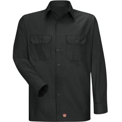 Red Kap Men's Solid Ripstop Work Shirt, Tear Resistant, Long Sleeve Black X-Large Red Kap Men's Solid Ripstop Work Shirt, Tear Resistant, Long Sleeve Black X-Large