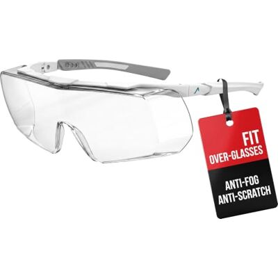ACE Evo OTG Lunettes de travail pour porteurs de lunettes Sur-lunettes de protection pour le travail Construction, artisanat & industrie EN 166 Blanc ACE Evo OTG Lunettes de travail pour porteurs de lunettes Sur-lunettes de protection pour le travail Construction, artisanat & industrie EN 166 Blanc
