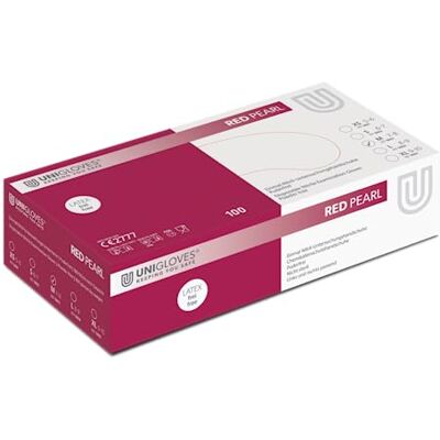 UNIGLOVES Pear ColorLine Gants jetables en nitrile Rouge Taille M UNIGLOVES Pear ColorLine Gants jetables en nitrile Rouge Taille M