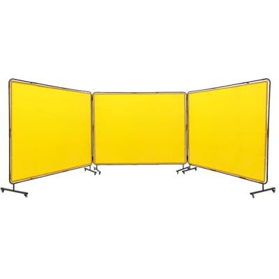 VEVOR Rideau de soudure à 3 panneaux 1,8 x 2,4 m En vinyle ignifuge Avec 12 roues pivotantes et une protection UV à 6 niveaux Jaune VEVOR Rideau de soudure à 3 panneaux 1,8 x 2,4 m En vinyle ignifuge Avec 12 roues pivotantes et une protection UV à 6 niveaux Jaune