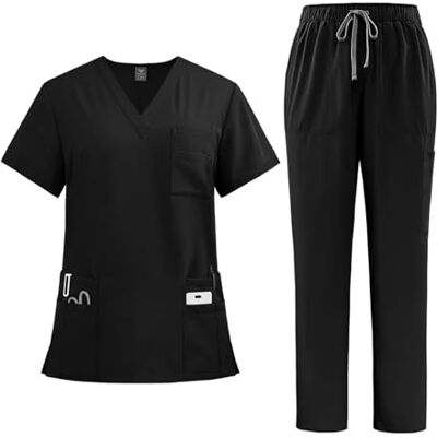 JTKSSCS Uniforme d'infirmière pour femme, haut d'hôpital, pantalon, accessoires d'infirmière, clinique, salon de beauté, vêtements de travail, XX-Large, Bois d'agar, Pas de gemme JTKSSCS Uniforme d'infirmière pour femme, haut d'hôpital, pantalon, accessoires d'infirmière, clinique, salon de beauté, vêtements de travail, XX-Large, Bois d'agar, Pas de gemme