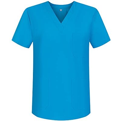 MISEMIYA Vêtements de travail Unisexe Cou Pic Manches Courtes Uniforme Clinique Hôpital Nettoyage Vétérinaire Hygiène Hospitalité Ref.817, Bleu 68, XXL MISEMIYA Vêtements de travail Unisexe Cou Pic Manches Courtes Uniforme Clinique Hôpital Nettoyage Vétérinaire Hygiène Hospitalité Ref.817, Bleu 68, XXL