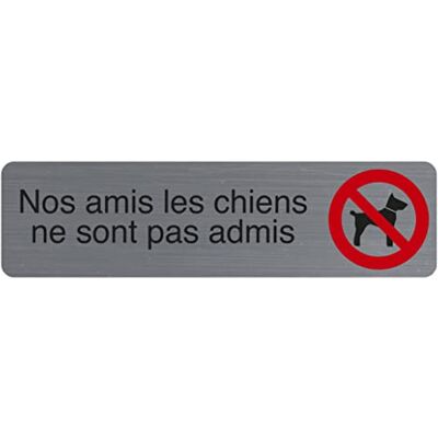 EXACOMPTA Réf. 67176E 1 plaque de porte adhésive Nos amis les chiens ne sont pas admis Sur tous supports Aspect aluminium brossé Dimensions : 16,5 x 4,4 cm EXACOMPTA Réf. 67176E 1 plaque de porte adhésive Nos amis les chiens ne sont pas admis Sur tous supports Aspect aluminium brossé Dimensions : 16,5 x 4,4 cm