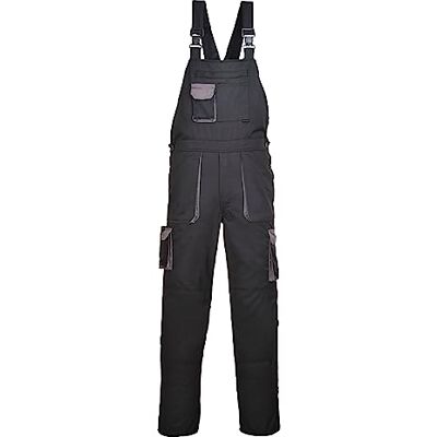 Portwest TX12 Salopette de Travail à Bretelles Contrastées Texo Homme Noir, M Portwest TX12 Salopette de Travail à Bretelles Contrastées Texo Homme Noir, M