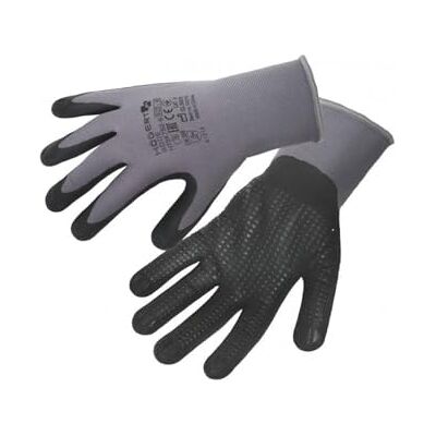Högert Technik BODE Gants de protection en micro-mousse revêtus de nitrile en nylon/élasthanne, gris/noir, taille 8, résistants à l'abrasion et flexibles, parfaits pour les travaux de précision Högert Technik BODE Gants de protection en micro-mousse revêtus de nitrile en nylon/élasthanne, gris/noir, taille 8, résistants à l'abrasion et flexibles, parfaits pour les travaux de précision
