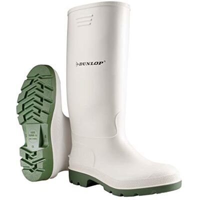 Dunlop Pricemastor – Bottes de pluie classique pour hommes et femmes Bottes en caoutchouc – Imperméable PVC Léger résistant aux produits chimiques Antidérapant – Blanc/Vert – Pointures 42 Dunlop Pricemastor – Bottes de pluie classique pour hommes et femmes Bottes en caoutchouc – Imperméable PVC Léger résistant aux produits chimiques Antidérapant – Blanc/Vert – Pointures 42