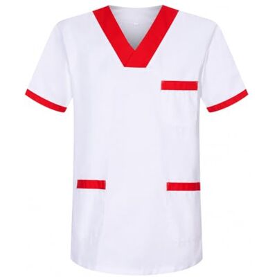MISEMIYA 817 Tunique unisexe pour médecin, infirmière, nettoyage esthétique, dentiste vétérinaire, santé et hôtellerie, Rouge 8171-12, XS MISEMIYA 817 Tunique unisexe pour médecin, infirmière, nettoyage esthétique, dentiste vétérinaire, santé et hôtellerie, Rouge 8171-12, XS