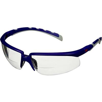 Solus Lunettes de sécurité 3M 2000, branches bleu-gris, antibuée-antirayure, optique transparente Lecture +1.5, S2015AF-BLU Solus Lunettes de sécurité 3M 2000, branches bleu-gris, antibuée-antirayure, optique transparente Lecture +1.5, S2015AF-BLU