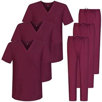 MISEMIYA Pack * 3 Pcs Uniforme Sanitario Unisex UNIFORMES SANITARIOS MÉDICOS CONJUNTOS SANITARIOS 3-817-8312 XXL, Granate 68 MISEMIYA Pack * 3 Pcs Uniforme Sanitario Unisex UNIFORMES SANITARIOS MÉDICOS CONJUNTOS SANITARIOS 3-817-8312 XXL, Granate 68
