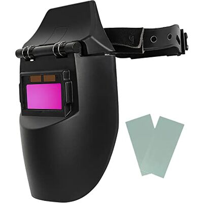ALLOMN Masque de Soudage, Casque de Soudage Solaire Monté sur la Tête de Réglage du Noircissement Automatique du Casque, Capteur de Sensibilité élevée, Alimenté à L'énergie Solaire (Avec 2 Coussinets) ALLOMN Masque de Soudage, Casque de Soudage Solaire Monté sur la Tête de Réglage du Noircissement Automatique du Casque, Capteur de Sensibilité élevée, Alimenté à L'énergie Solaire (Avec 2 Coussinets)