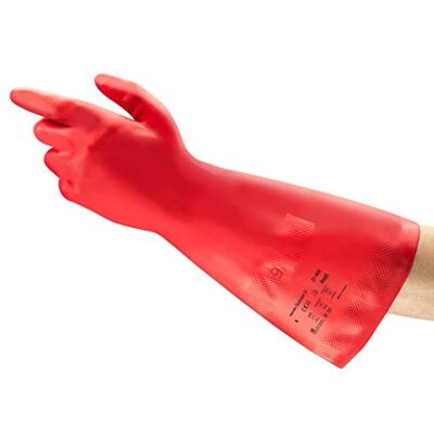 Ansell AlphaTec 37-900 Gants de travail en nitrile résistants aux produits chimiques et aux produits chimiques industriels sans latex pour homme et femme Rouge Taille M (12 paires) Ansell AlphaTec 37-900 Gants de travail en nitrile résistants aux produits chimiques et aux produits chimiques industriels sans latex pour homme et femme Rouge Taille M (12 paires)