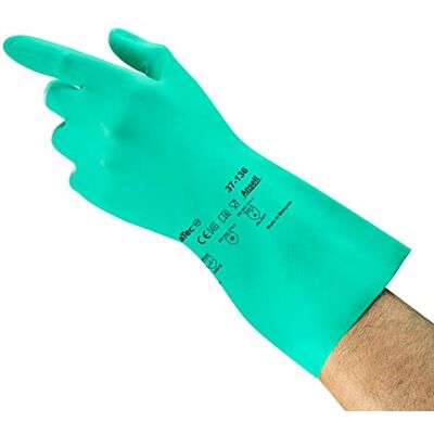 Ansell Comfort G26G Gants en nitrile, protection contre les produits chimiques et les liquides, Vert, Taille 7.5 (Sachet de 1 paire) Ansell Comfort G26G Gants en nitrile, protection contre les produits chimiques et les liquides, Vert, Taille 7.5 (Sachet de 1 paire)