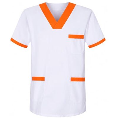 MISEMIYA Tunique unisexe médical, infirmière uniforme nettoyage travail esthétique dentiste vétérinaire sanitaire hôtellerie Ref.817-4XL, orange 8171-19 MISEMIYA Tunique unisexe médical, infirmière uniforme nettoyage travail esthétique dentiste vétérinaire sanitaire hôtellerie Ref.817-4XL, orange 8171-19