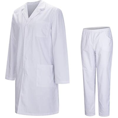 MISEMIYA Casaca Et PANTALON Sanitaires Unisexe Uniformes sanitaires MÉDICAUX REF-8178, Manches longues Blanc, M MISEMIYA Casaca Et PANTALON Sanitaires Unisexe Uniformes sanitaires MÉDICAUX REF-8178, Manches longues Blanc, M