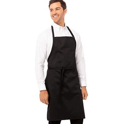 Chef Works Tablier bavoir unisexe sans poches, noir, taille unique Chef Works Tablier bavoir unisexe sans poches, noir, taille unique