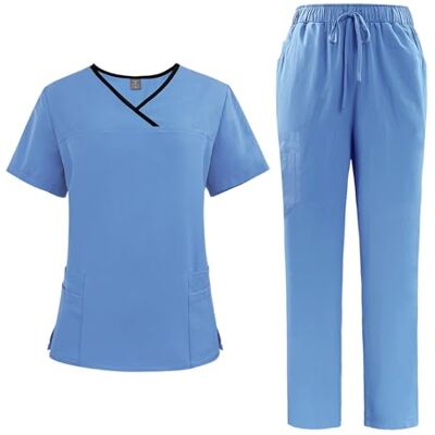 JTKSSCS Tenue Infirmiere Uniformes de dentiste à manches courtes for femmes, blouses médecin, L, Bois d'agar, Pas de gemme JTKSSCS Tenue Infirmiere Uniformes de dentiste à manches courtes for femmes, blouses médecin, L, Bois d'agar, Pas de gemme