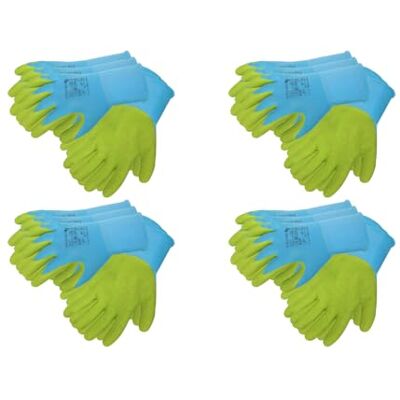 Högert Technik ULLER Gants avec revêtement en latex, bleu/vert, taille 7-11, protection contre les dangers mécaniques, flexibilité et haute Högert Technik ULLER Gants avec revêtement en latex, bleu/vert, taille 7-11, protection contre les dangers mécaniques, flexibilité et haute