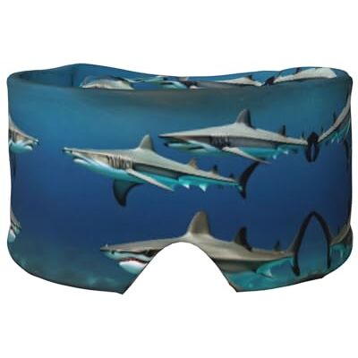SKKNT Hammerhead requins imprimé sommeil yeux et cache-oreilles masque respirant réglable masque pour les yeux occultant confortable SKKNT Hammerhead requins imprimé sommeil yeux et cache-oreilles masque respirant réglable masque pour les yeux occultant confortable