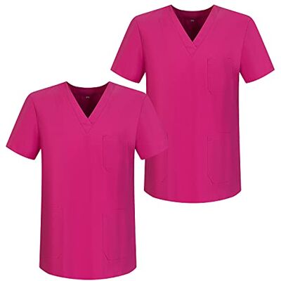 MISEMIYA Pack de 2 Pcs Casaca sanitaire unisexe Uniformes sanitaires Uniforme sanitaire uniforme MEDICOS Ref.817 x 2, Fuchsia 68, XXL MISEMIYA Pack de 2 Pcs Casaca sanitaire unisexe Uniformes sanitaires Uniforme sanitaire uniforme MEDICOS Ref.817 x 2, Fuchsia 68, XXL