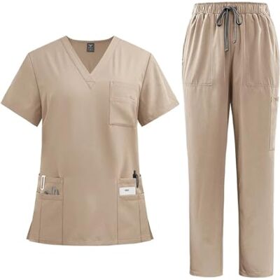 JTKSSCS Uniforme d'infirmière pour femme, haut d'hôpital, pantalon, accessoires d'infirmière, clinique, salon de beauté, vêtements de travail, Medium, Bois d'agar, Pas de gemme JTKSSCS Uniforme d'infirmière pour femme, haut d'hôpital, pantalon, accessoires d'infirmière, clinique, salon de beauté, vêtements de travail, Medium, Bois d'agar, Pas de gemme