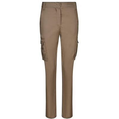 VELILLA Pantalon stretch multipoches pour femme utilitaires de travail, beige, 36 VELILLA Pantalon stretch multipoches pour femme utilitaires de travail, beige, 36
