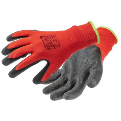 Högert Technik RODER Lot de 12 paires de gants enduits de latex, rouge/noir, taille 10, résistants à l'abrasion et flexibles, parfaits pour les travaux de montage et d'entretien précis Högert Technik RODER Lot de 12 paires de gants enduits de latex, rouge/noir, taille 10, résistants à l'abrasion et flexibles, parfaits pour les travaux de montage et d'entretien précis