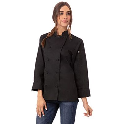 Chef Works Sofia B663-M Veste de chef pour femme Noir Taille M Chef Works Sofia B663-M Veste de chef pour femme Noir Taille M