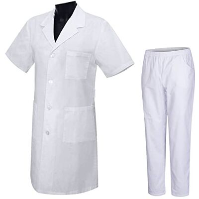 MISEMIYA Casaca Et PANTALON Sanitaires Unisexe Uniformes sanitaires MÉDICAUX REF-8178, Manches courtes blanches, S MISEMIYA Casaca Et PANTALON Sanitaires Unisexe Uniformes sanitaires MÉDICAUX REF-8178, Manches courtes blanches, S
