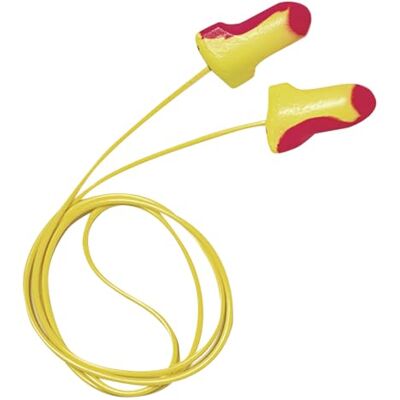 Howard Leight Honeywell Bouchons d'oreilles jetables 3301106 Laser Lite avec câble en mousse, jaunes et magenta, en forme de T, rapport signal/bruit de 35 dB, lot de 100 paires Howard Leight Honeywell Bouchons d'oreilles jetables 3301106 Laser Lite avec câble en mousse, jaunes et magenta, en forme de T, rapport signal/bruit de 35 dB, lot de 100 paires