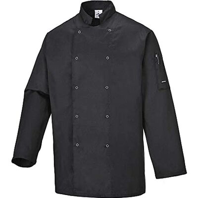 Portwest Suffolk C833BKRS Veste de chef Taille S Noir Portwest Suffolk C833BKRS Veste de chef Taille S Noir