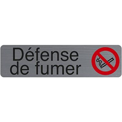 EXACOMPTA Réf. 67160E 1 plaque de porte adhésive Défense de fumer Plaque murale imprimée de signalisation Sur tous supports Aspect aluminium brossé Dimensions : 16,5 x 4,4 cm EXACOMPTA Réf. 67160E 1 plaque de porte adhésive Défense de fumer Plaque murale imprimée de signalisation Sur tous supports Aspect aluminium brossé Dimensions : 16,5 x 4,4 cm