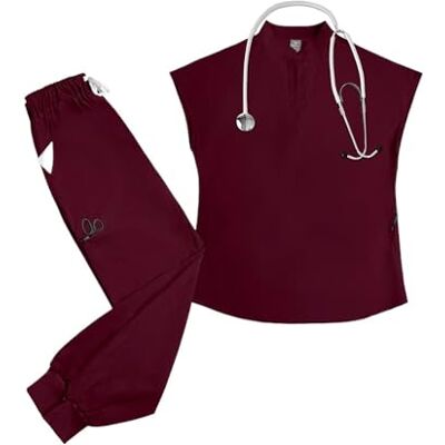 JTKSSCS Tenue Infirmiere Uniformes d'hôpital en tissu élastique souple, vêtements de travail for cliniques, hauts salle d'opération, pantalons, chirurgicaux, XXL, Bois d'agar, Pas de gemme JTKSSCS Tenue Infirmiere Uniformes d'hôpital en tissu élastique souple, vêtements de travail for cliniques, hauts salle d'opération, pantalons, chirurgicaux, XXL, Bois d'agar, Pas de gemme
