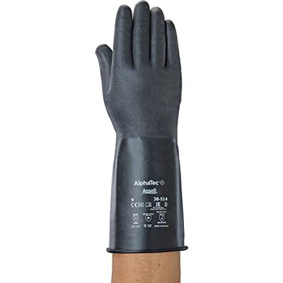 Ansell Alphatec 38-514 Gants de Protection Chimique, Protection Maximale pour Travaux Dangereux, Design Souple et Confortable, EPI Professionnel, Sans Latex, Taille S (1 Paire) Ansell Alphatec 38-514 Gants de Protection Chimique, Protection Maximale pour Travaux Dangereux, Design Souple et Confortable, EPI Professionnel, Sans Latex, Taille S (1 Paire)