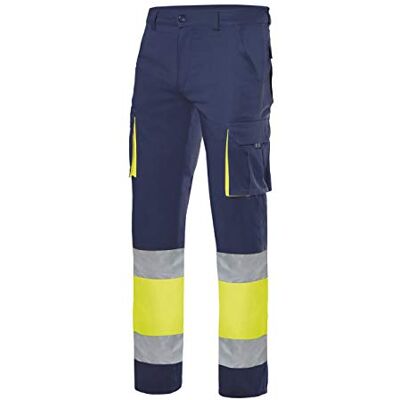 VELILLA 303002S Pantalon bicolore stretch haute visibilité Bleu marine/jaune fluo Taille, Bleu marine et jaune fluo, S VELILLA 303002S Pantalon bicolore stretch haute visibilité Bleu marine/jaune fluo Taille, Bleu marine et jaune fluo, S