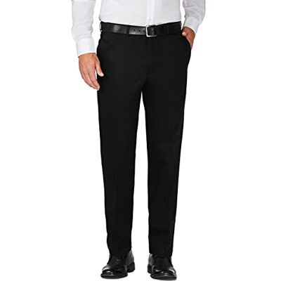 Haggar Pantalon de travail jusqu'au week-end avec taille extensible cachée, sans repassage, devant plat – Big & Tall Work to Weekend Hidden Extensible-Waist Plain Front Pant Homme, Noir, 36W / 29L Haggar Pantalon de travail jusqu'au week-end avec taille extensible cachée, sans repassage, devant plat – Big & Tall Work to Weekend Hidden Extensible-Waist Plain Front Pant Homme, Noir, 36W / 29L