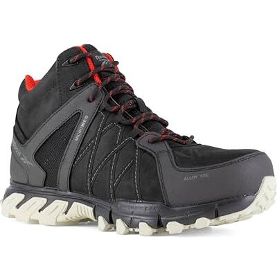 Reebok Chaussures de sécurité montantes noire et rouge en cuir imperméable embout aluminium TRAIL GRIP S3 SRC 43 Noir / Rouge Reebok Chaussures de sécurité montantes noire et rouge en cuir imperméable embout aluminium TRAIL GRIP S3 SRC 43 Noir / Rouge