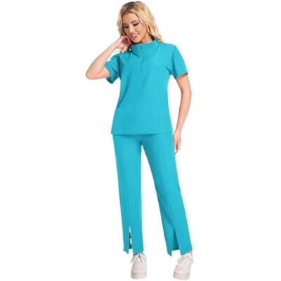 JTKSSCS Uniforme d'infirmière Uniformes de travail infirmière, ensembles uniformes pour femme, costumes chirurgicaux, salopettes de laboratoire, vêtements pour salon, beauté et spa, S, Bois d'agar, Il ne JTKSSCS Uniforme d'infirmière Uniformes de travail infirmière, ensembles uniformes pour femme, costumes chirurgicaux, salopettes de laboratoire, vêtements pour salon, beauté et spa, S, Bois d'agar, Il ne