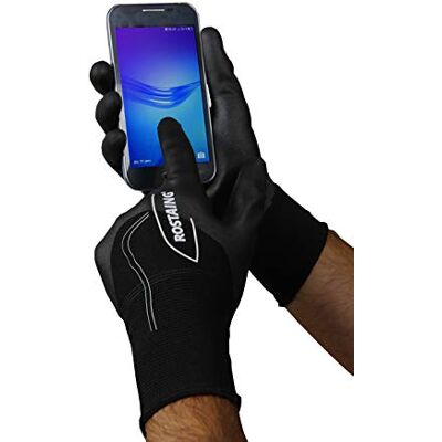 Rostaing MAXTOP-IT08 Gants Fins Tactiles Téléphone Jardinage Bricolage Imperméables Résistants Nitrile Taille 08, Noir, 8 Rostaing MAXTOP-IT08 Gants Fins Tactiles Téléphone Jardinage Bricolage Imperméables Résistants Nitrile Taille 08, Noir, 8