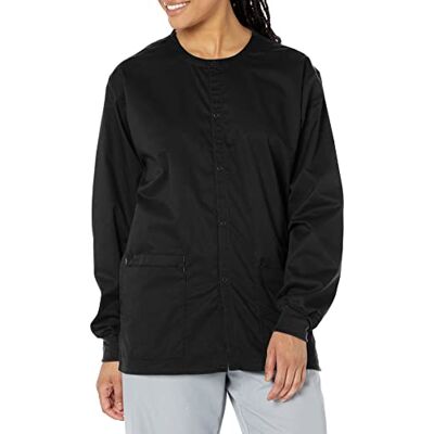 WonderWink 800XBLAC4XL Wonder Work Veste de travail unisexe à bouton-pression Noir Taille 4XL WonderWink 800XBLAC4XL Wonder Work Veste de travail unisexe à bouton-pression Noir Taille 4XL