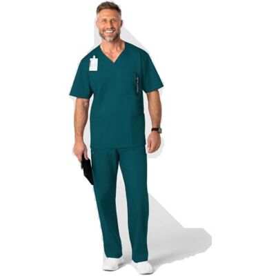 WonderWink 103XCARI4XL Wonder Work Haut multi-poches pour homme Bleu Caraïbes Taille 4XL WonderWink 103XCARI4XL Wonder Work Haut multi-poches pour homme Bleu Caraïbes Taille 4XL