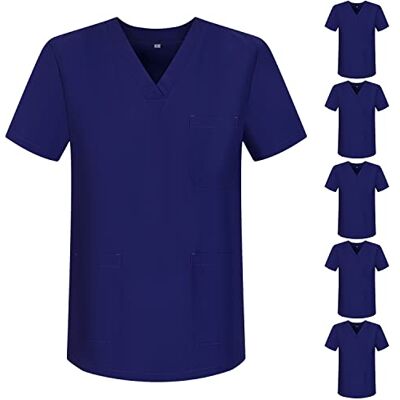 MISEMIYA Pack de 6 unités Casaca sanitaire unisexe médicale infirmière uniforme sanitaire, Violet 68, XL MISEMIYA Pack de 6 unités Casaca sanitaire unisexe médicale infirmière uniforme sanitaire, Violet 68, XL
