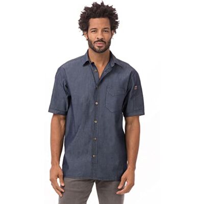 Chef Works B074-xl Detroit Denim à manches courtes, XL, Bleu Chef Works B074-xl Detroit Denim à manches courtes, XL, Bleu