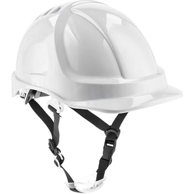 Högert Technik Casque de protection PLONER blanc uni Casque de protection pour ouvrier du bâtiment EN 397 réglable avec un bouton Trous d'aération Bandeau anti-transpiration Protection UV Högert Technik Casque de protection PLONER blanc uni Casque de protection pour ouvrier du bâtiment EN 397 réglable avec un bouton Trous d'aération Bandeau anti-transpiration Protection UV