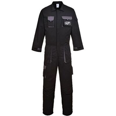 Portwest TX15 Combinaison Texo Panneaux Contrastant Porte-Badge Amovible Noir, 3XL, UPF 40+, EN 14404, Braguette Zip Caché, 2 Poches Latérales, Tissu Pré Rétréci, Ceinture Semi-Élastiquée, 14 Poches Portwest TX15 Combinaison Texo Panneaux Contrastant Porte-Badge Amovible Noir, 3XL, UPF 40+, EN 14404, Braguette Zip Caché, 2 Poches Latérales, Tissu Pré Rétréci, Ceinture Semi-Élastiquée, 14 Poches